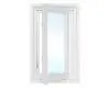 Open white window with clear glass pane.