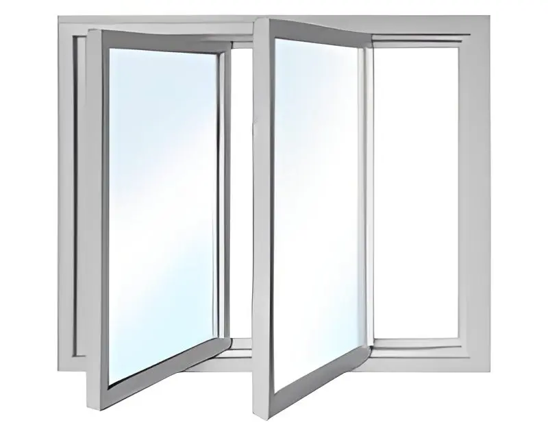 Open white frame windows against white background.