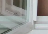 Close-up of a double-glazed window corner.
