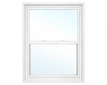 White double-hung window with clear glass.