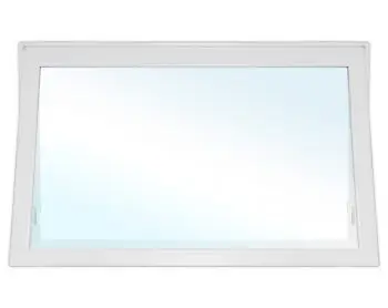 White-framed rectangular window with clear glass.