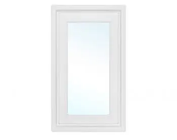 Rectangular window with white frame.