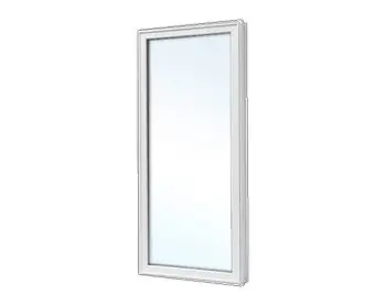 Rectangular white-framed window with clear glass.
