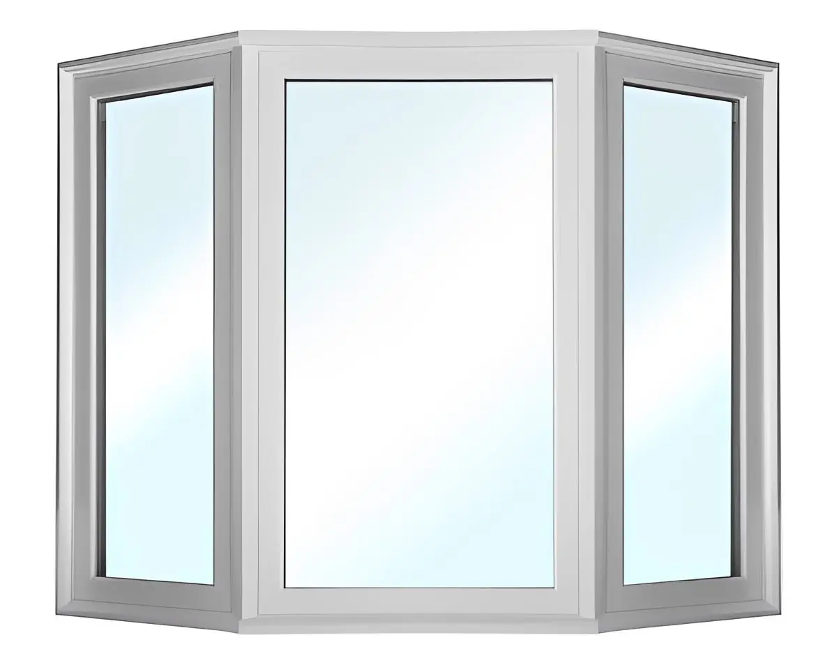 Bay window with three glass panels.